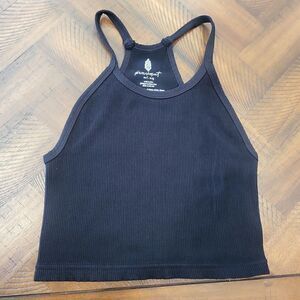 NWOT! Free People Happiness Runs Ribbed Tank Solid Black M/L